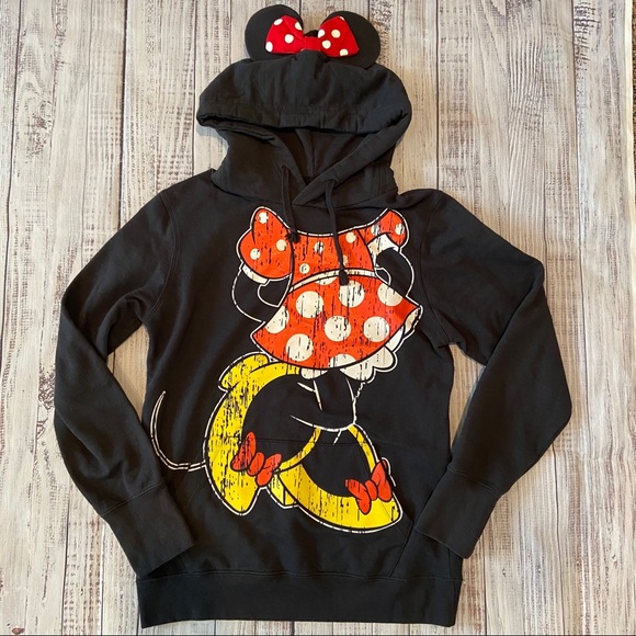 Disney Parks Mini Mouse Hoodie with Mouse Ears. Size Medium. - Picture 2 of 11
